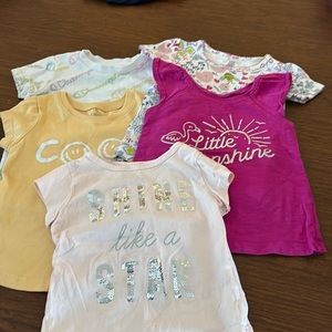 5 Girls short sleeve tops Various Brands 18-24 months